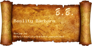 Beslity Barbara névjegykártya